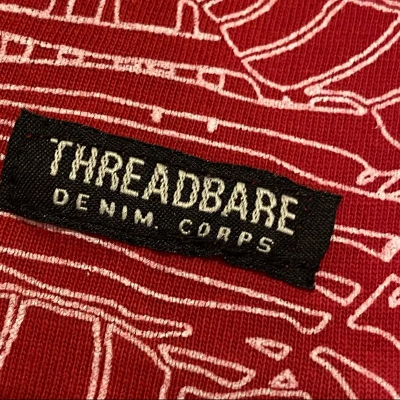 THREADBARE DENIM CORPS  | LEAF PATTERN T-SHIRT  SZ XL - Picture 5 of 8